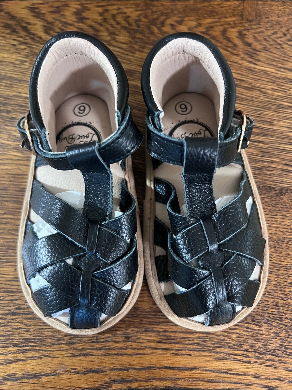 New! Little love bug Black Kids Sandals - Size 6